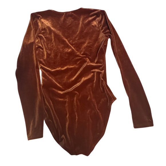 MADEWELL VELVET WRAP LONG SLEEVE BODY SUIT - Picture 2 of 3